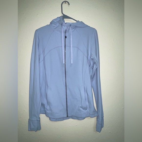 lululemon Hooded Defined Jacket Nulu Color in Pastel Blue size 12 - Picture 2 of 8